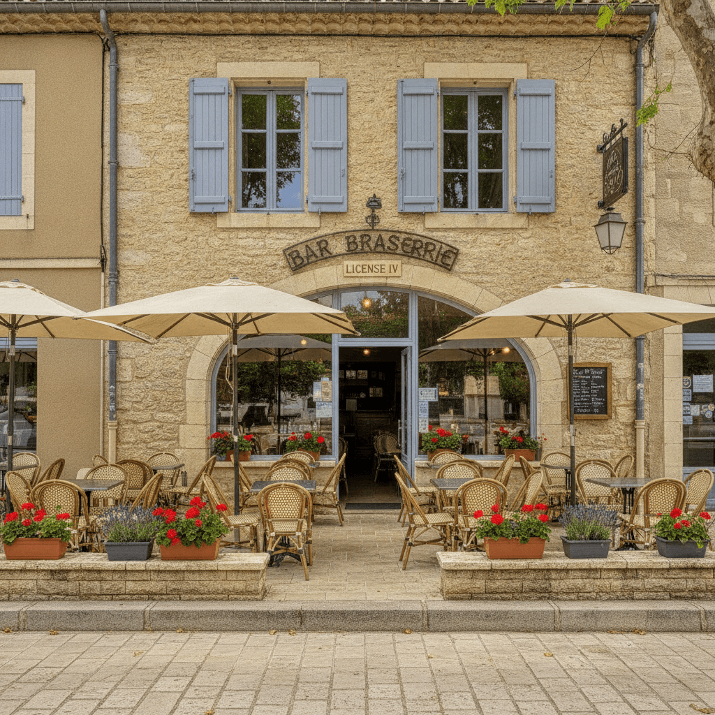 Bar-brasserie à Violès : terrasse - licence IV