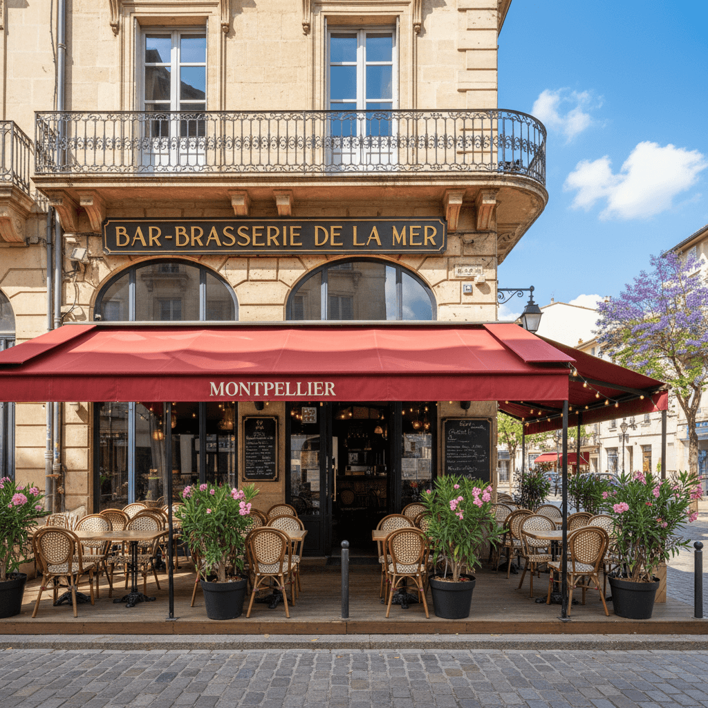 Bar-brasserie 220m² à Montpellier : terrasse - licence IV