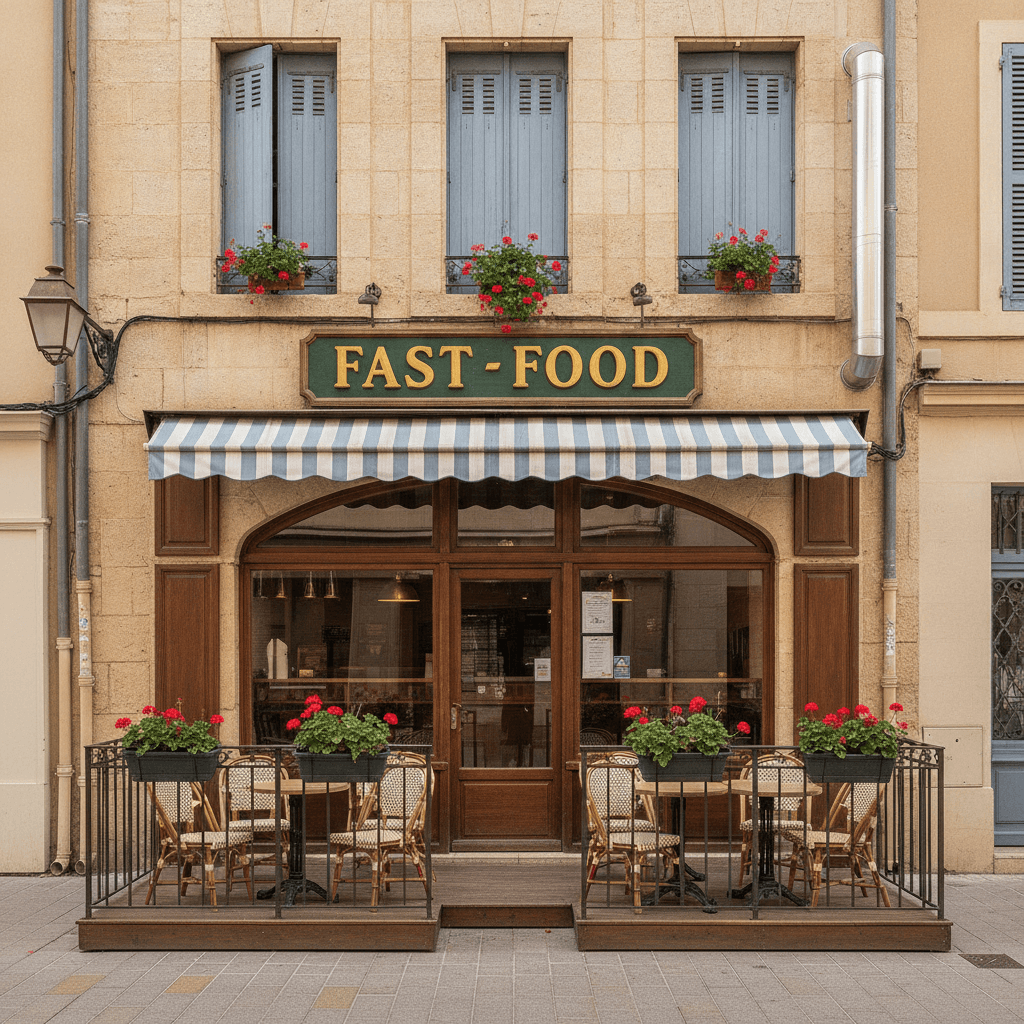 Fast-food 26m² à Montpellier : terrasse - extraction