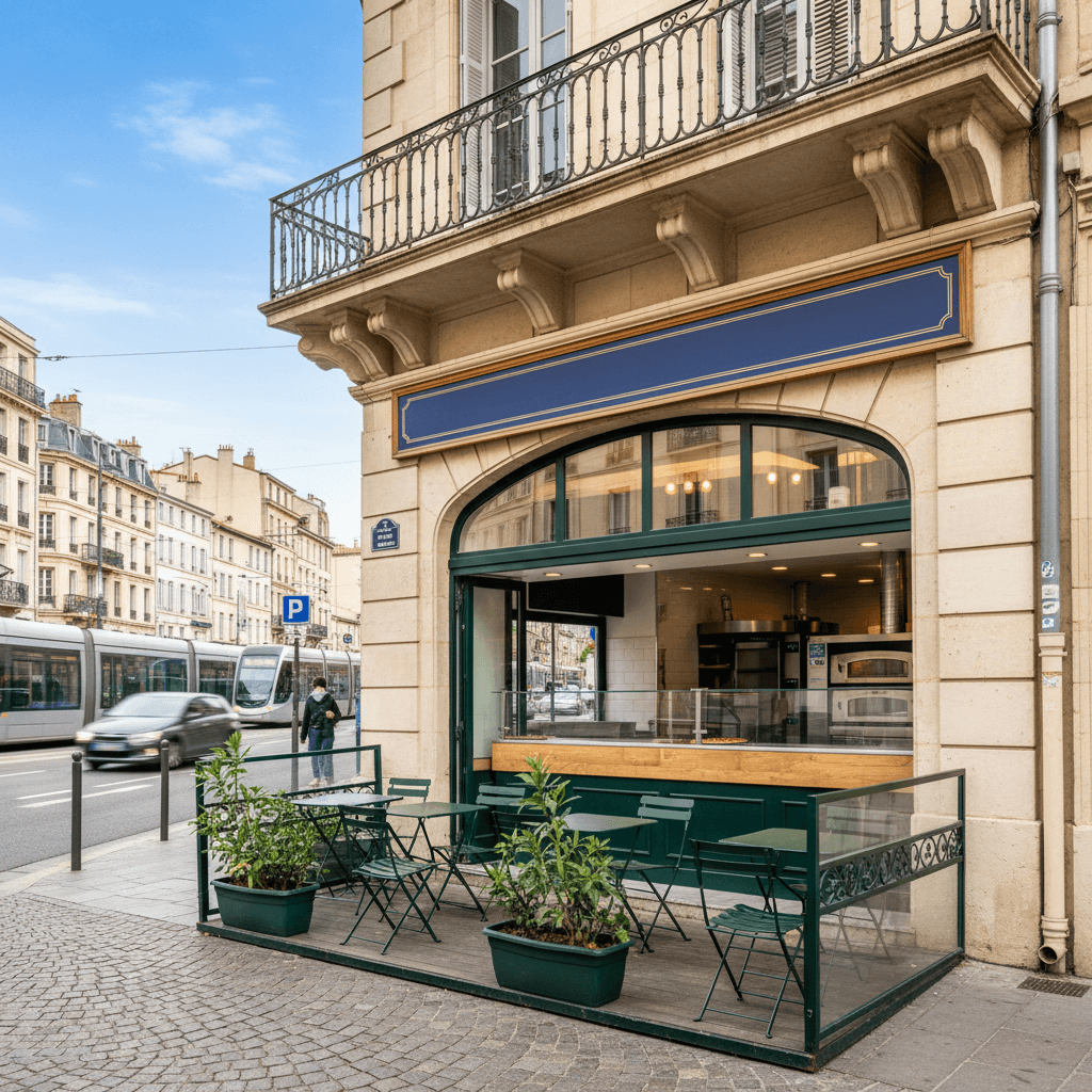 Fast-food à Montpellier : terrasse - extraction - Image 1
