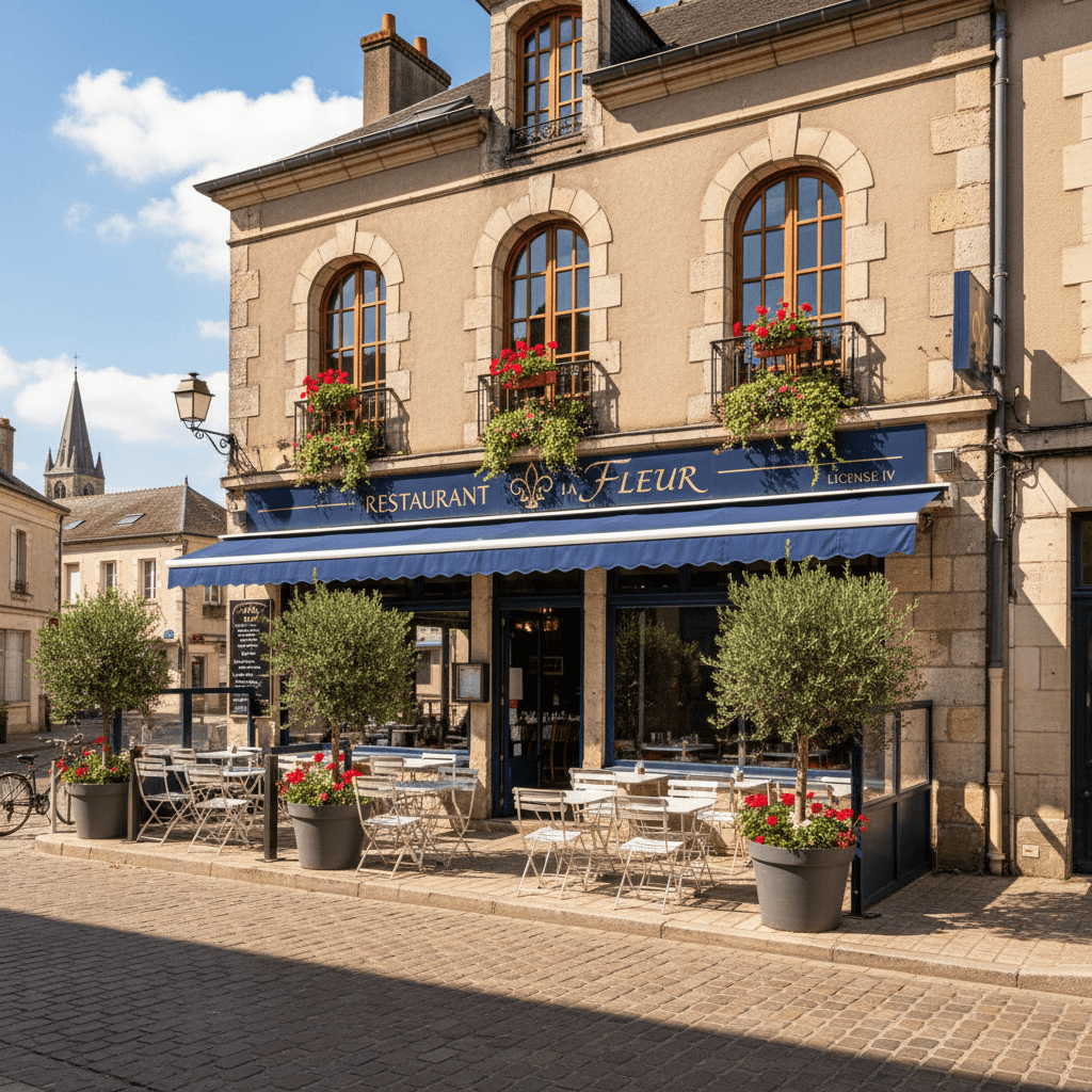 Restaurant 80m² à Fleury : terrasse - licence IV - Image 1