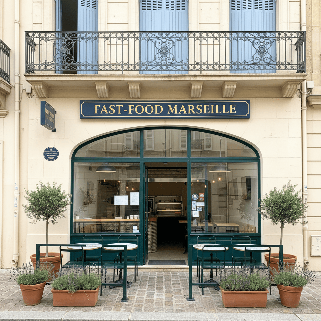 Fast-food 50m² à Marseille : terrasse - licence IV
