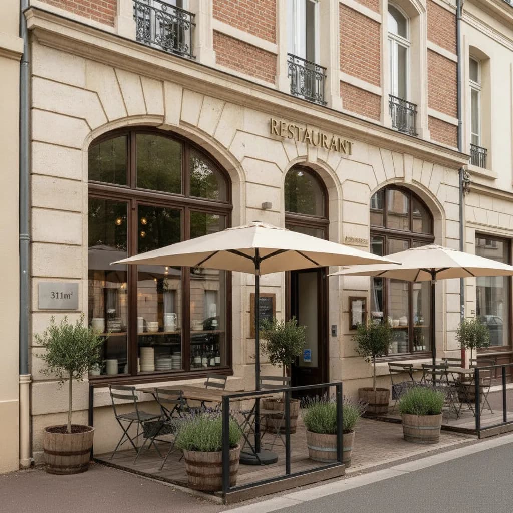 Restaurant 311m² à Wasquehal : terrasse - extraction - Image 1