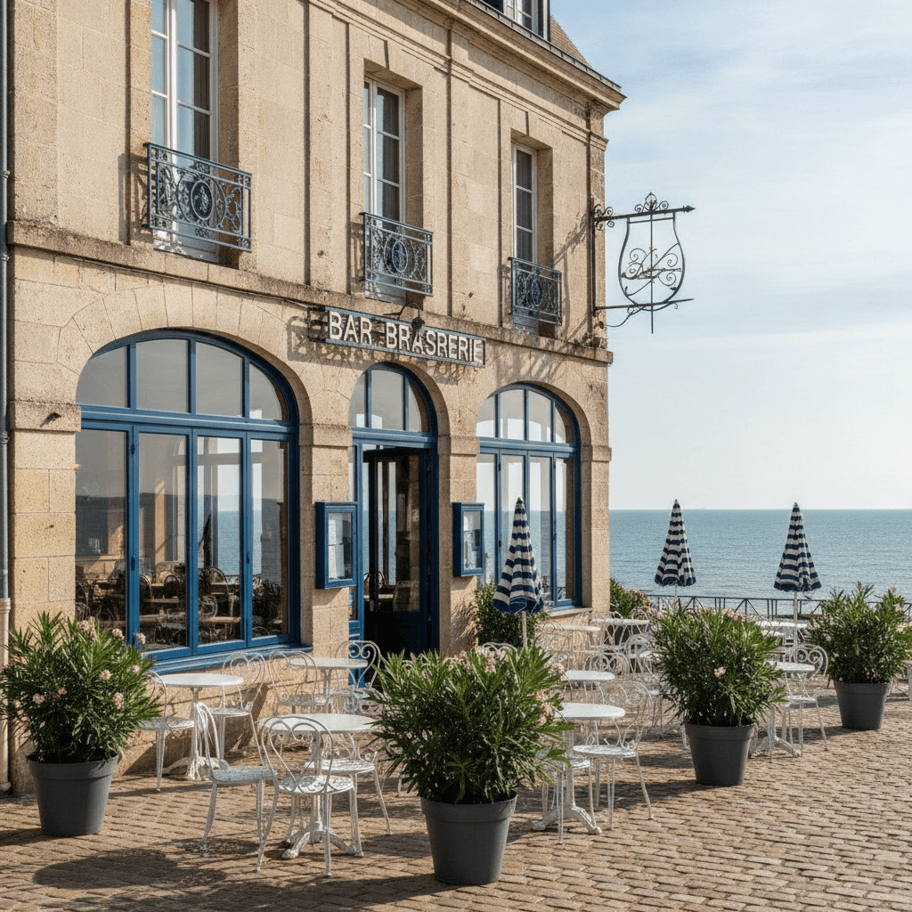 Bar-brasserie à Luc-Sur-Mer : terrasse - cuisine équipée - Image 1