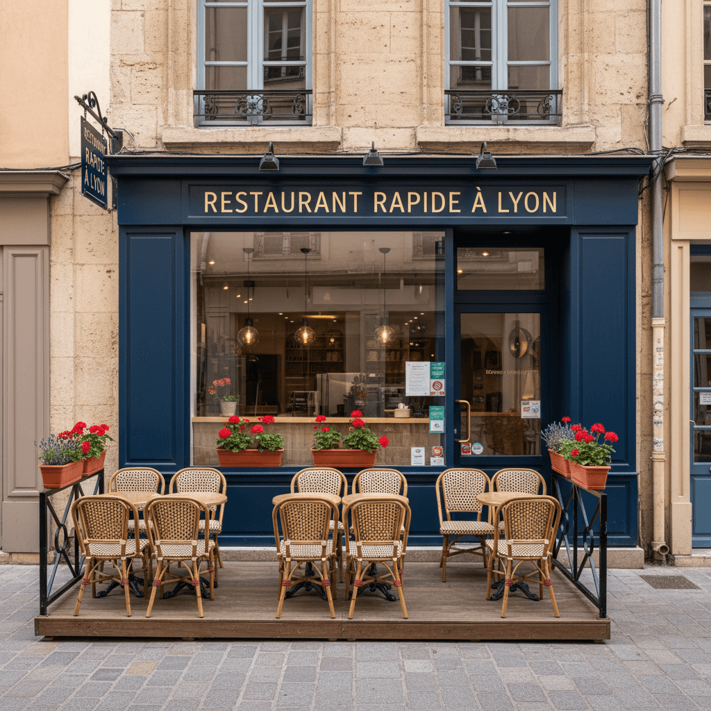 Fast-food 47m² à Lyon : terrasse - licence IV