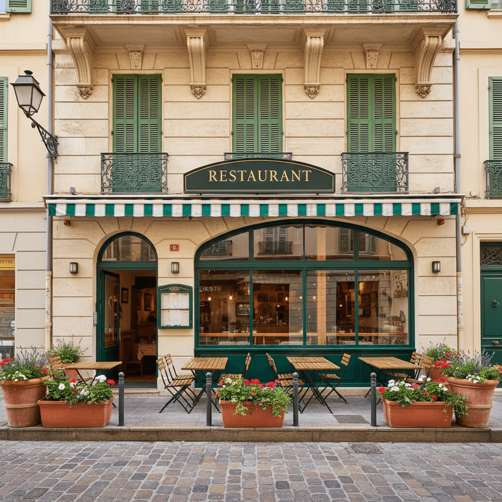 Restaurant 67m² à Nice : terrasse - extraction