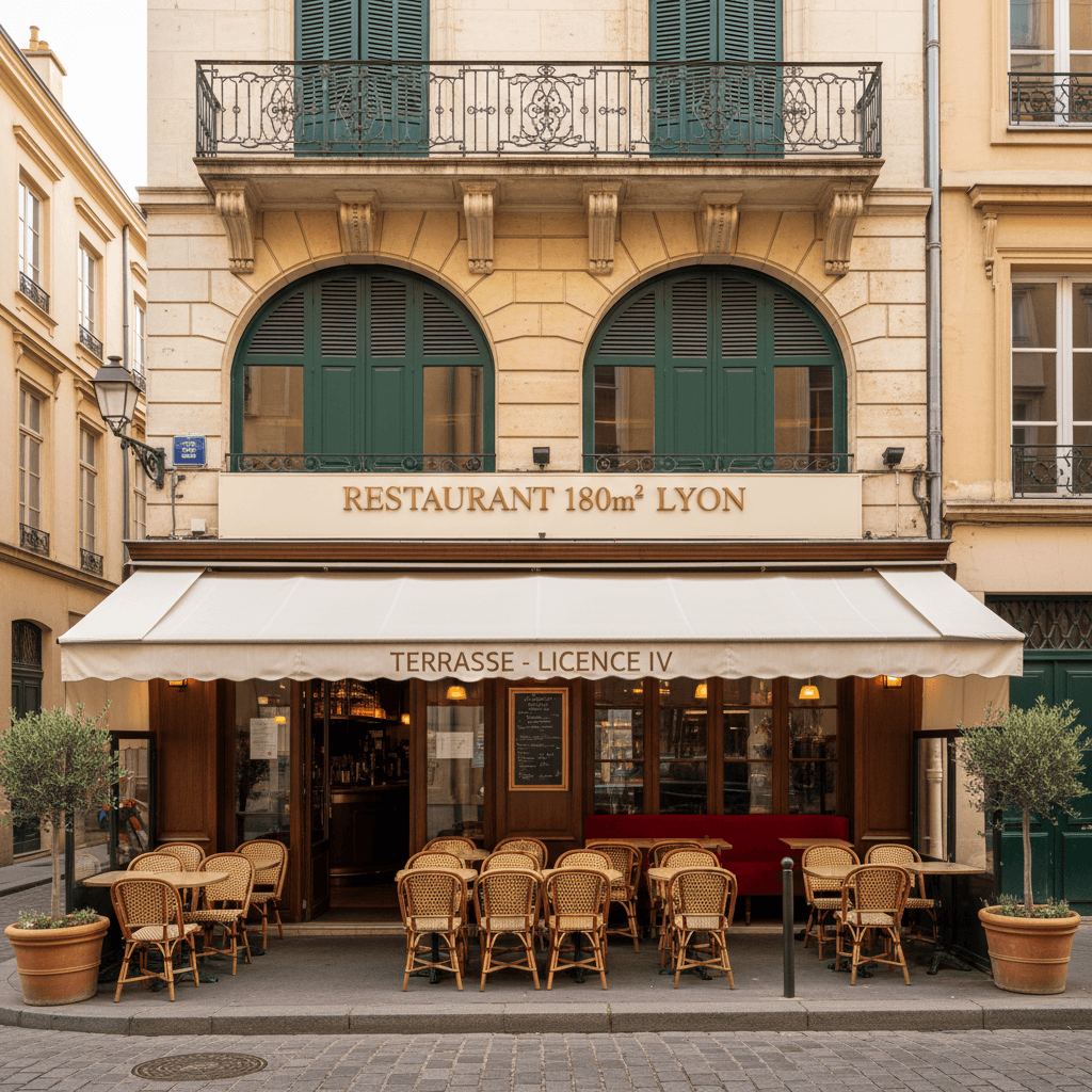 Restaurant 180m² à Lyon : terrasse - licence IV