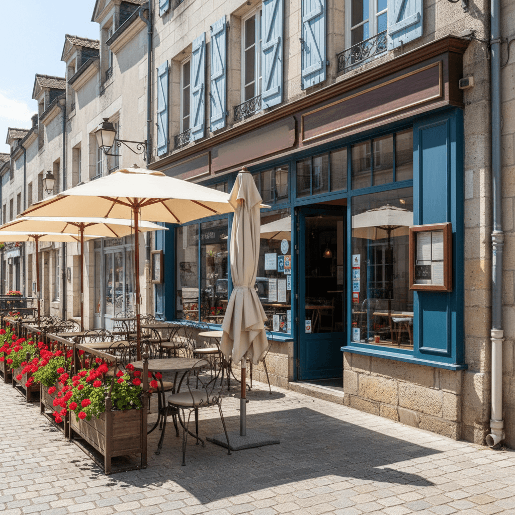 Restaurant à Valognes : terrasse - extraction - Image 1