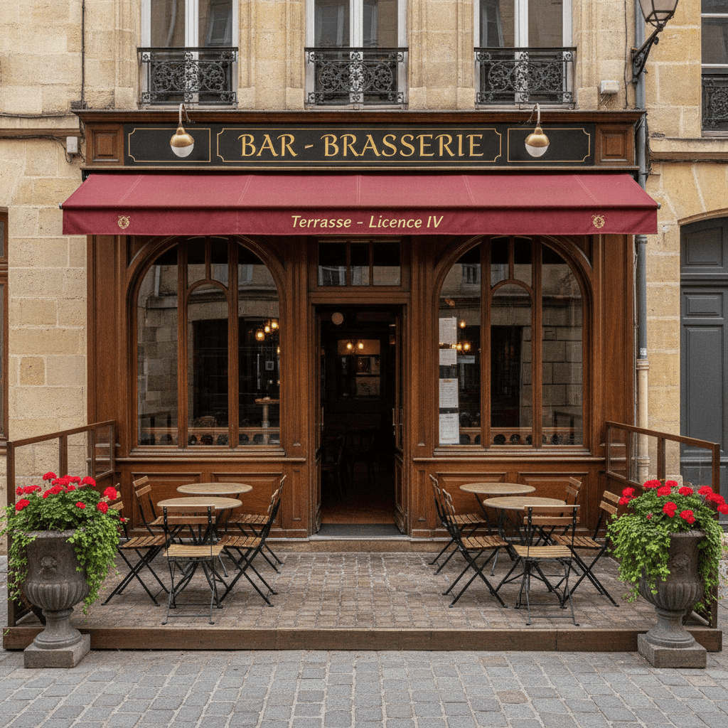 Bar-brasserie 28m² à Bordeaux : terrasse - licence IV