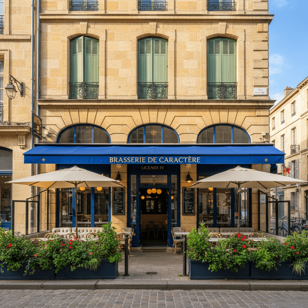 Bar-brasserie 380m² à Bordeaux : terrasse - licence IV