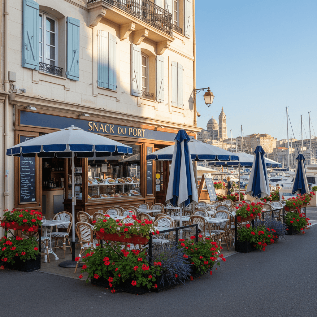Snack à Marseille : terrasse - cuisine équipée