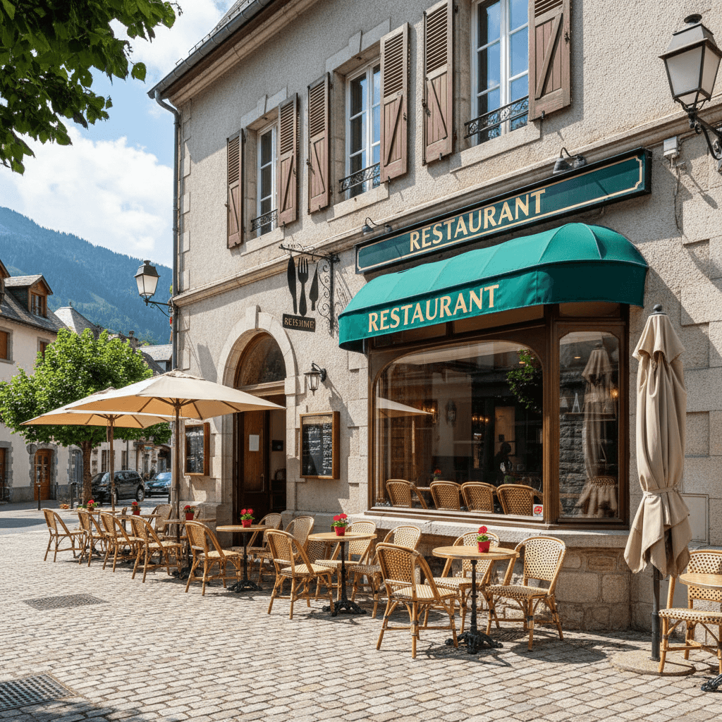 Restaurant à Mont-Dore : terrasse - extraction - Image 1