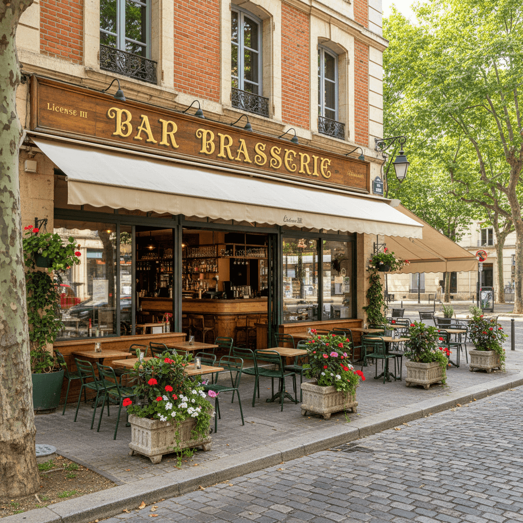 Bar-brasserie 45m² à Toulouse : terrasse - licence IV