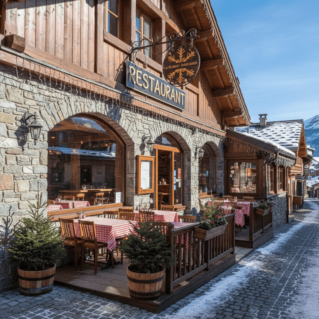 Restaurant à La Plagne-Tarentaise : terrasse - licence IV - Image 1