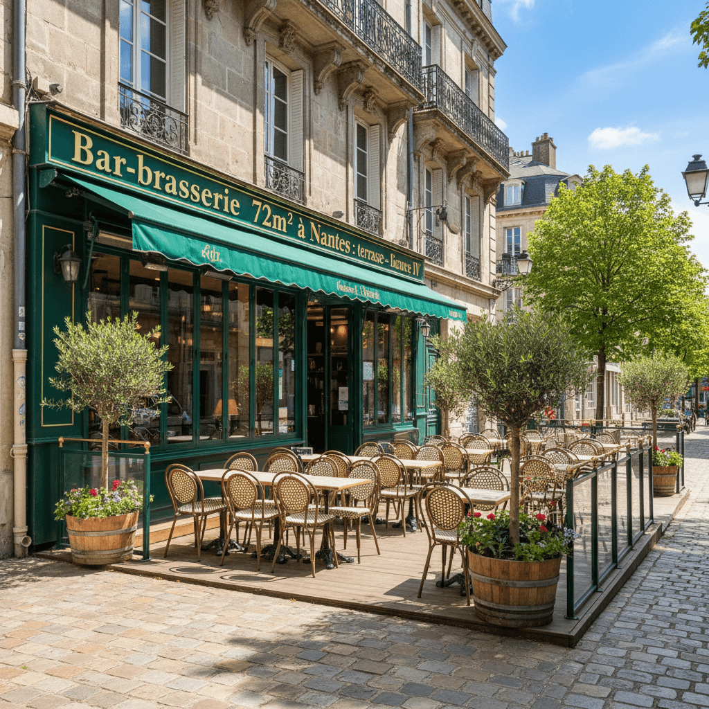 Bar-brasserie 72m² à Nantes : terrasse - licence IV