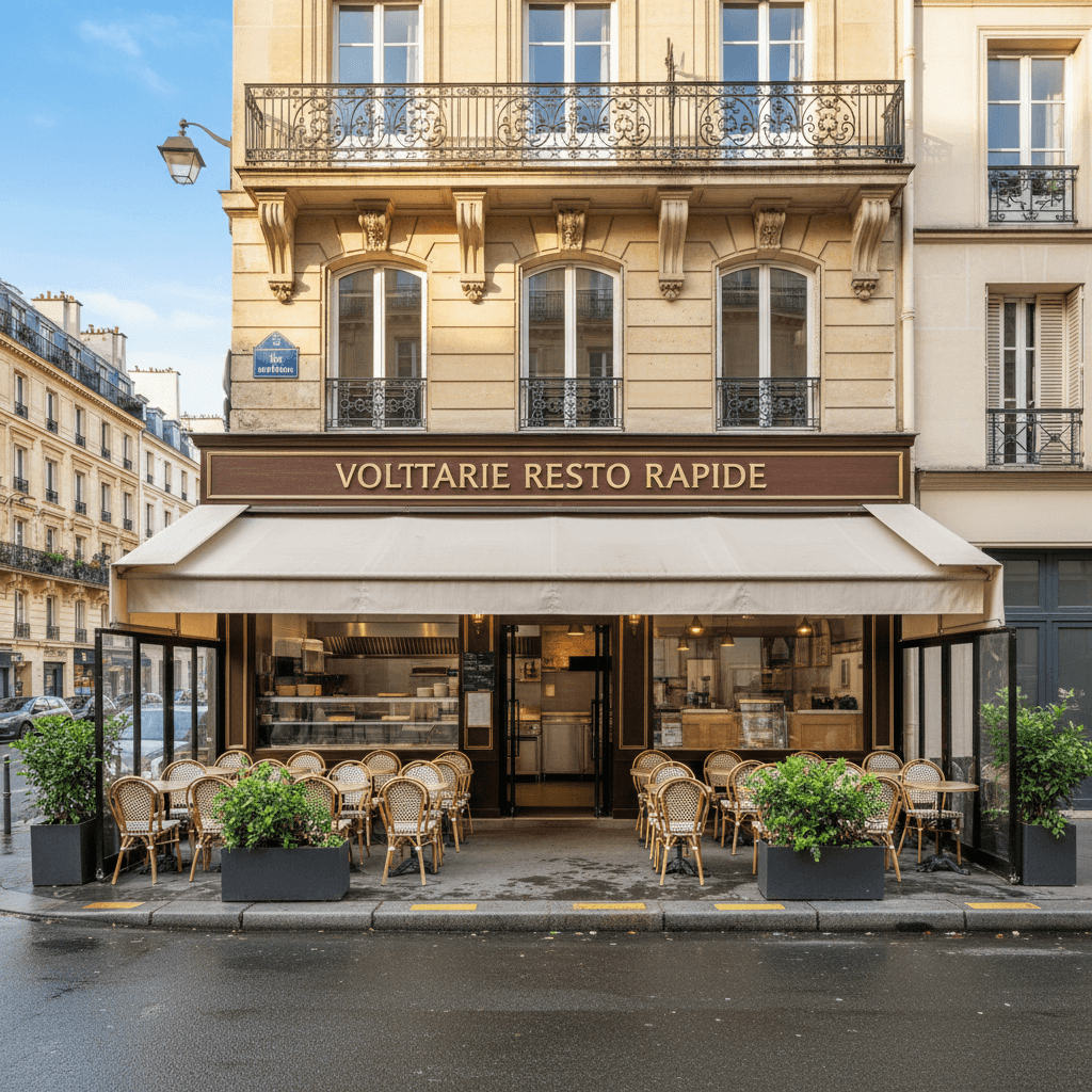 Fast-food 35 couverts à Paris : terrasse - cuisine équipée