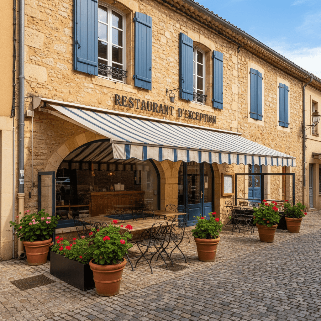 Restaurant à Beaumes-De-Venise : terrasse - extraction - Image 1