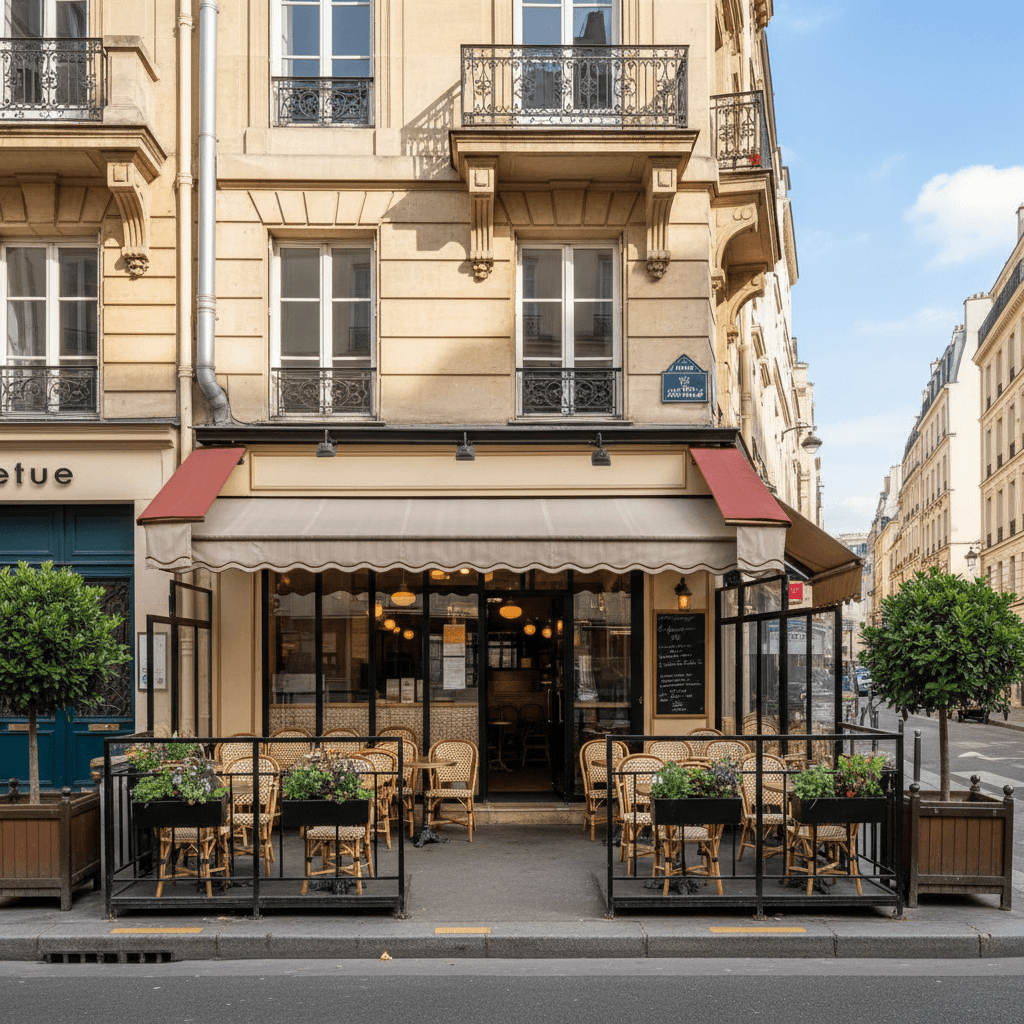 Fast-food 30 couverts à Paris : terrasse - extraction