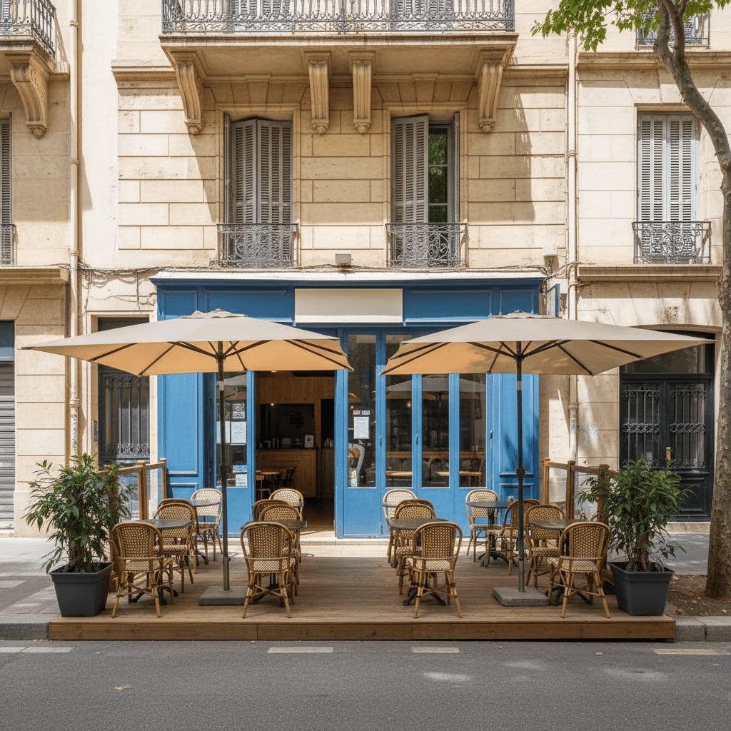 Snack 20m² à Marseille : terrasse