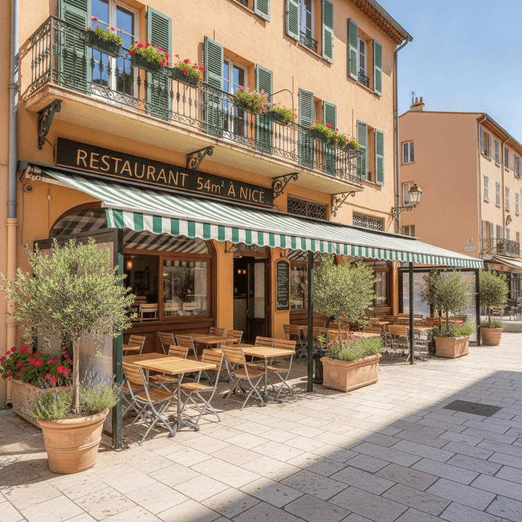 Restaurant 54m² à Nice : terrasse - licence IV