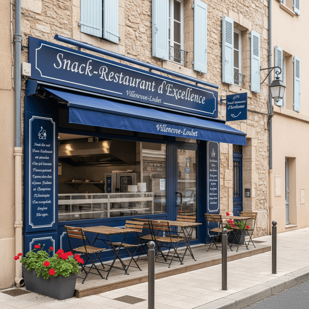 Snack 120m² à Villeneuve-Loubet : terrasse - cuisine équipée - Image 1