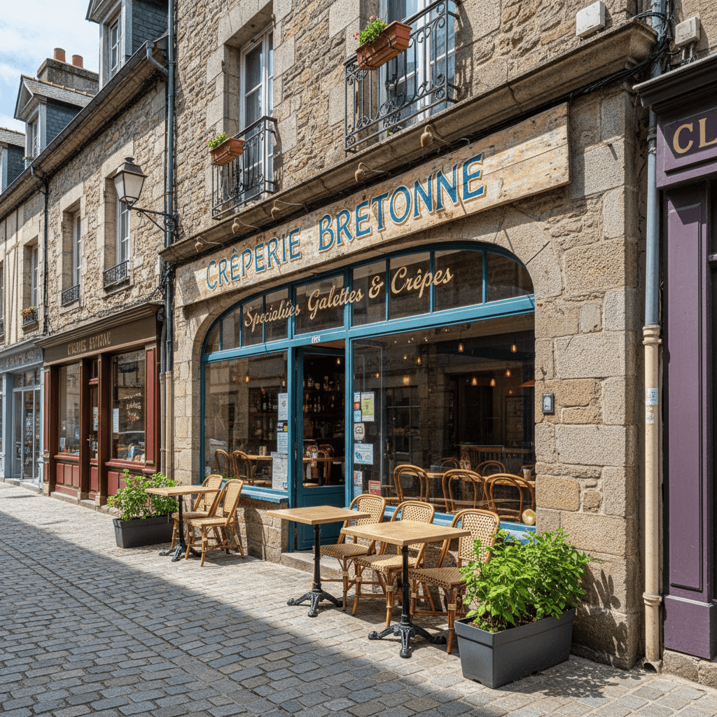 Restaurant à Fougères : terrasse - cuisine équipée - Image 1