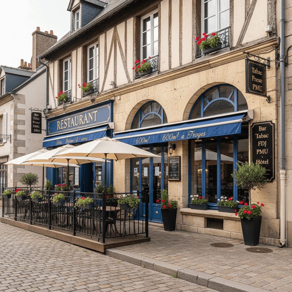 Restaurant 600m² à Troyes : terrasse - licence IV - Image 1