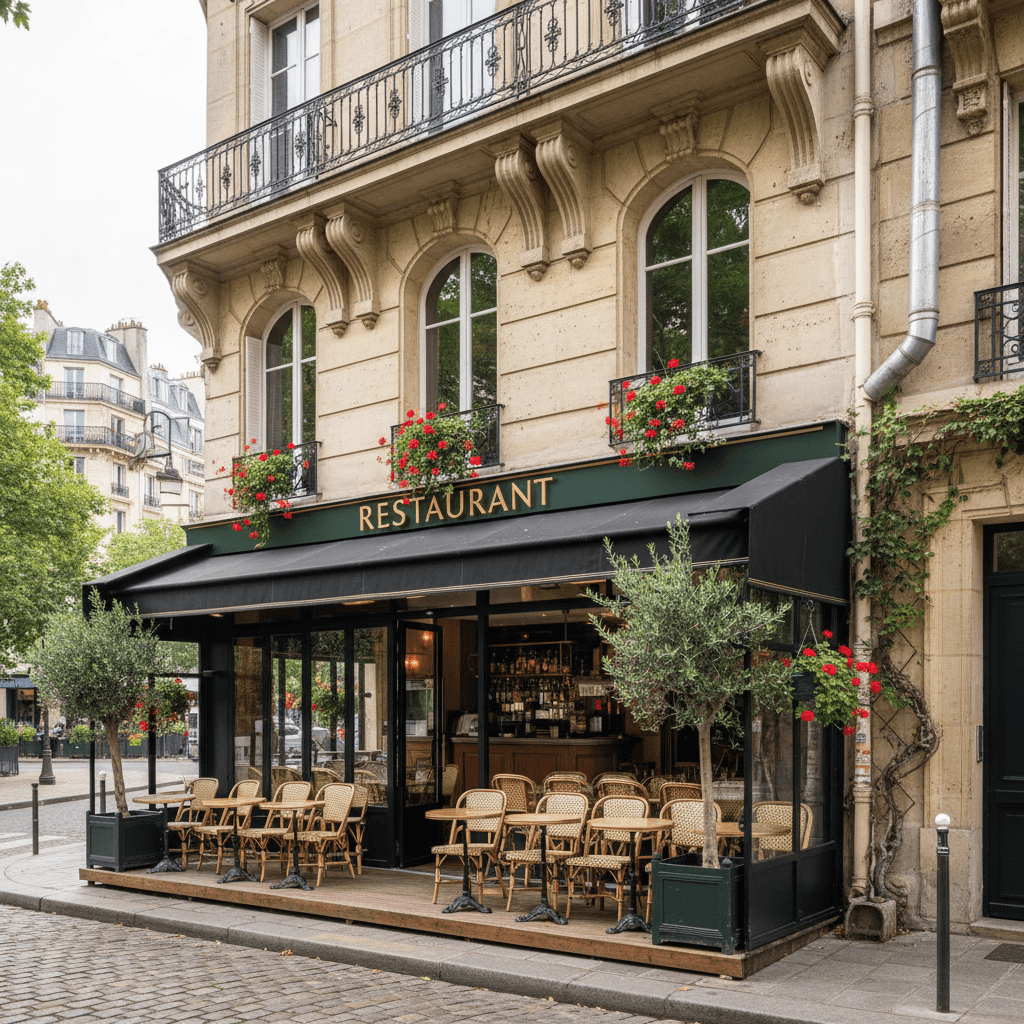 Restaurant 70m² à Paris : terrasse - extraction