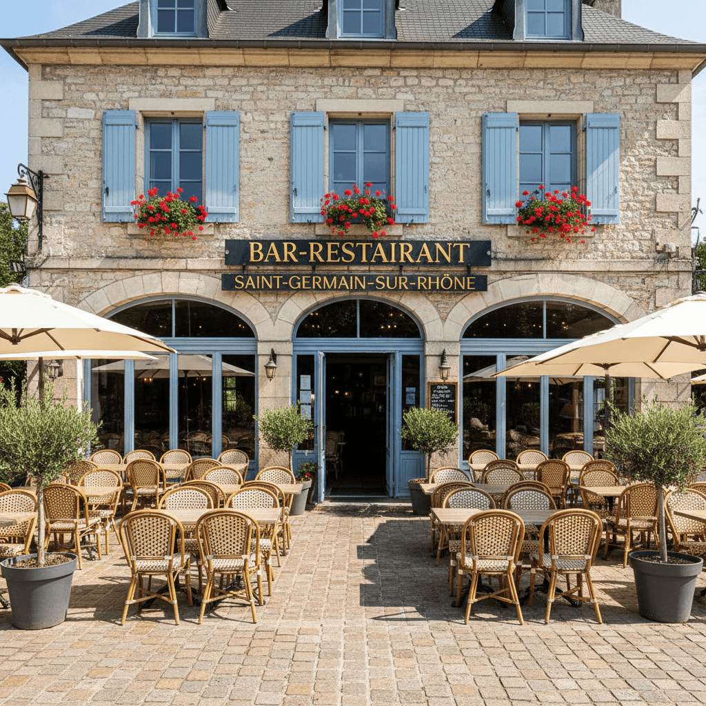 Restaurant 250m² à Saint-Germain-Sur-Rhône : terrasse - licence IV - Image 1
