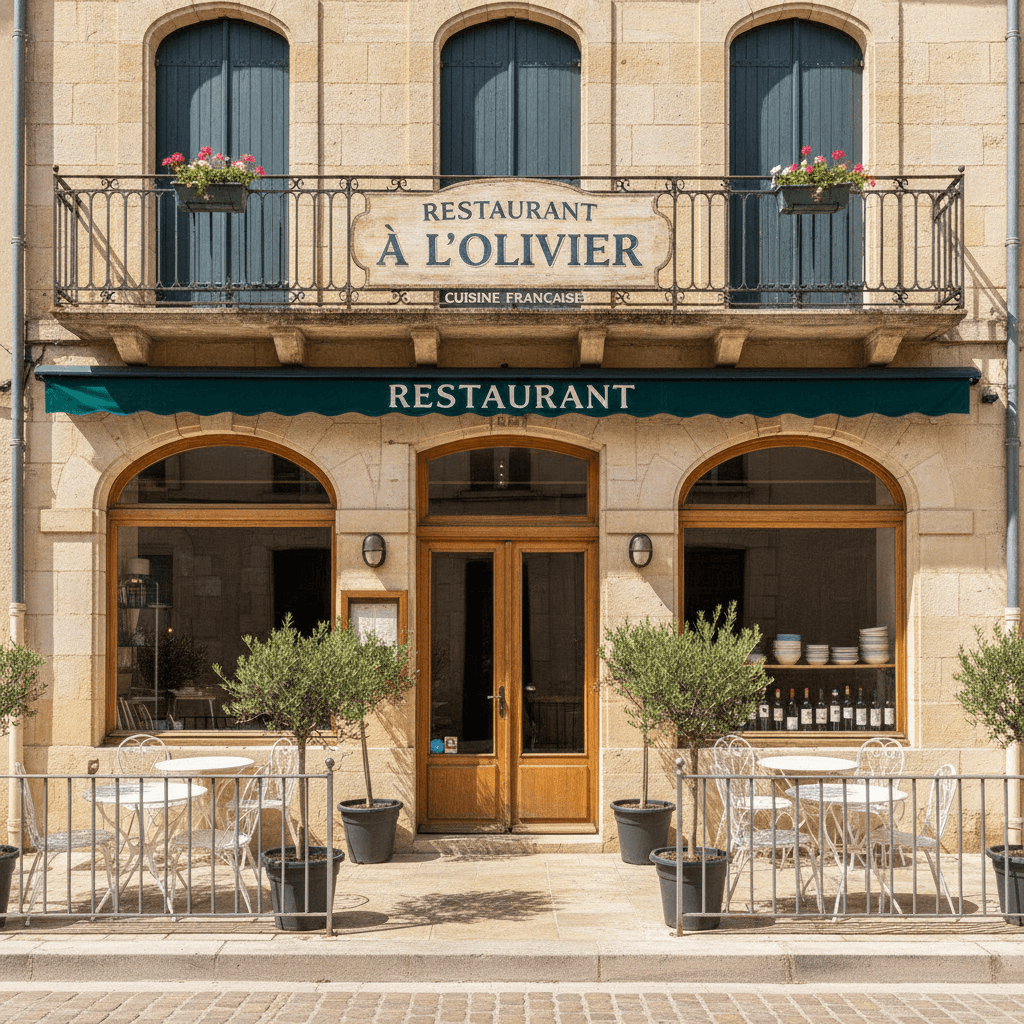 Restaurant 50m² à Vailhauquès : terrasse - cuisine équipée - Image 1