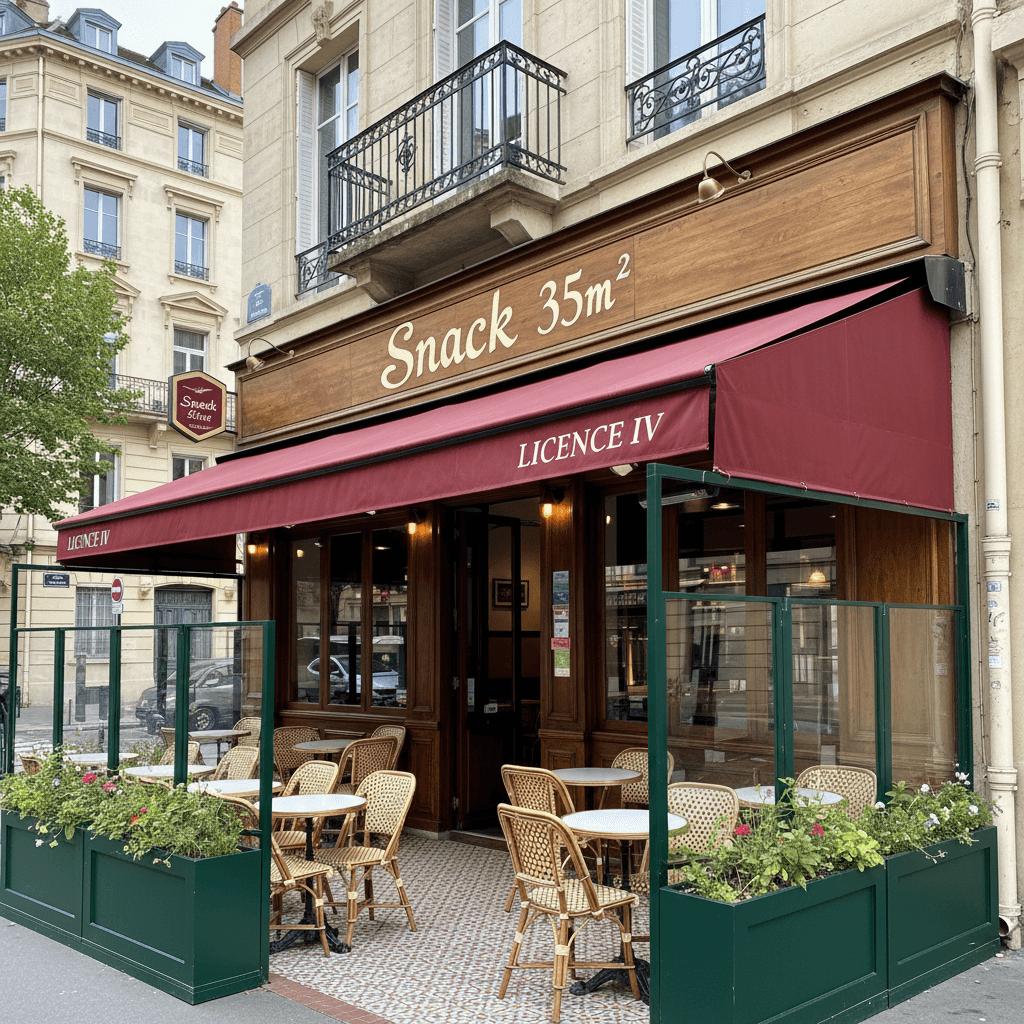 Snack 35m² à Lyon : terrasse - licence IV
