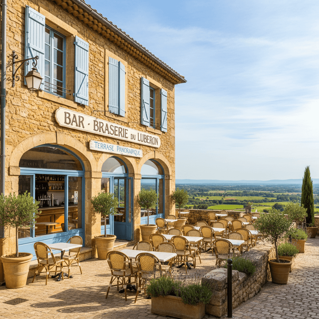 Bar-brasserie 200m² à Bonnieux : terrasse - licence IV - Image 1