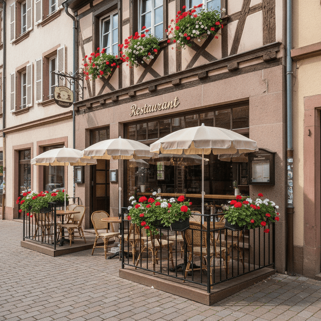 Restaurant 90m² à Erstein : terrasse - extraction - Image 1