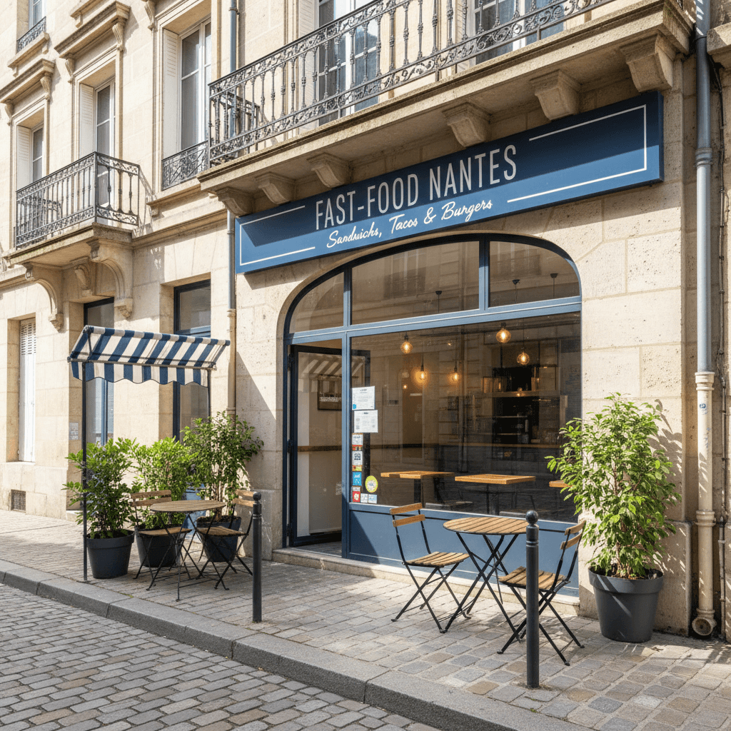Fast-food 140m² à Nantes : terrasse - extraction