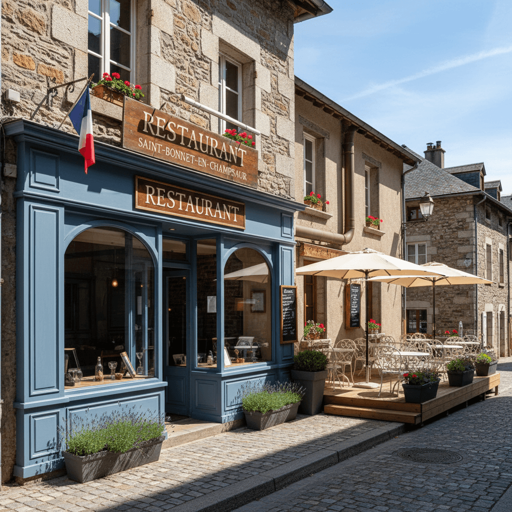 Restaurant à Saint-Bonnet-En-Champsaur : terrasse - extraction - Image 1