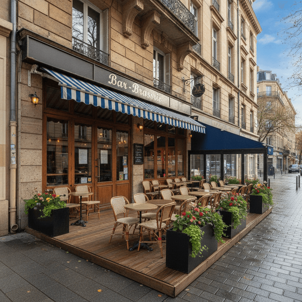 Bar-brasserie 91m² à Lyon : terrasse - licence IV