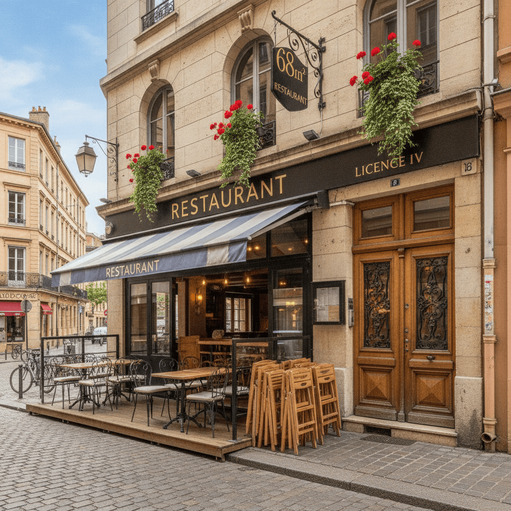 Restaurant 68m² à Lyon : terrasse - licence IV