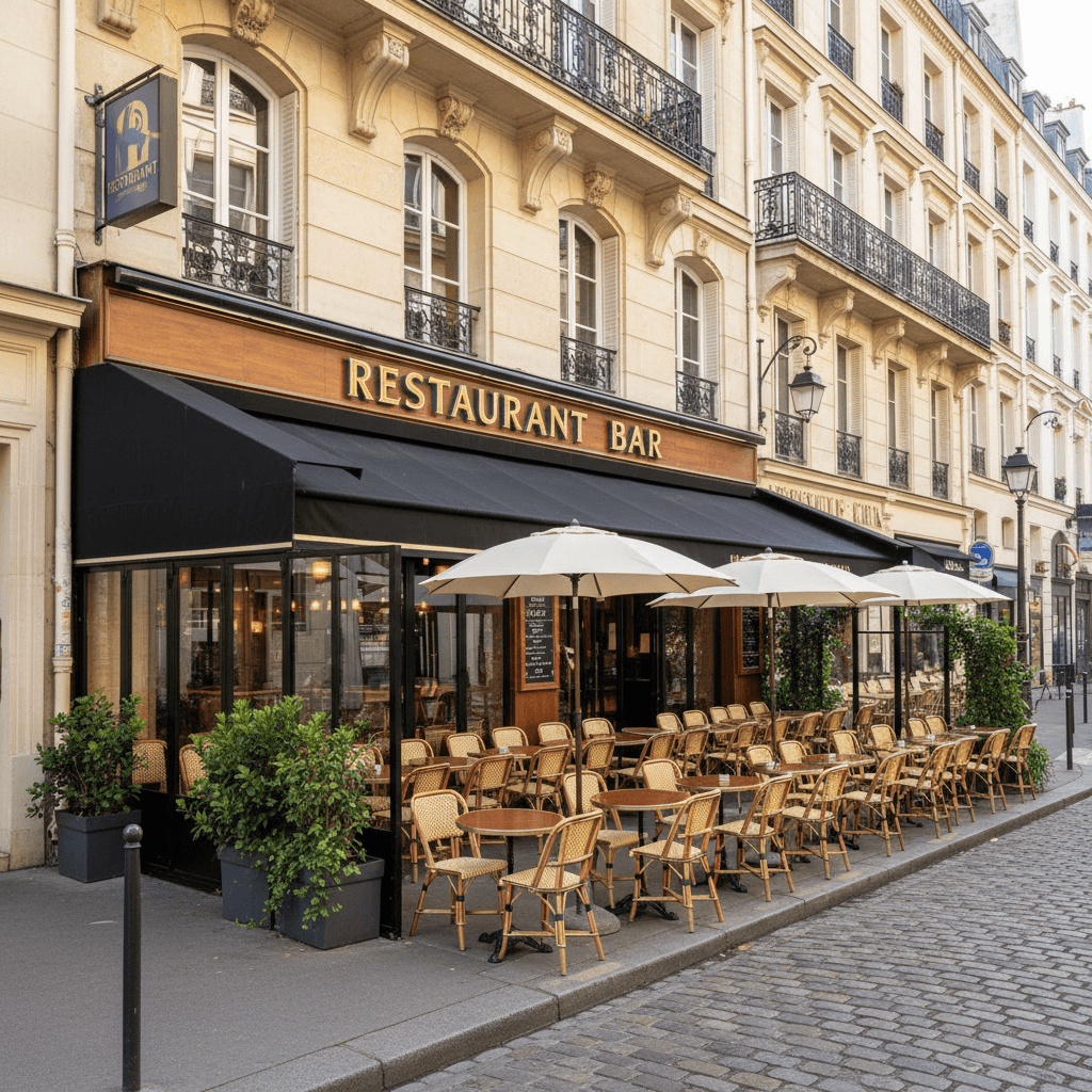 Restaurant 50 couverts à Paris : terrasse - licence IV