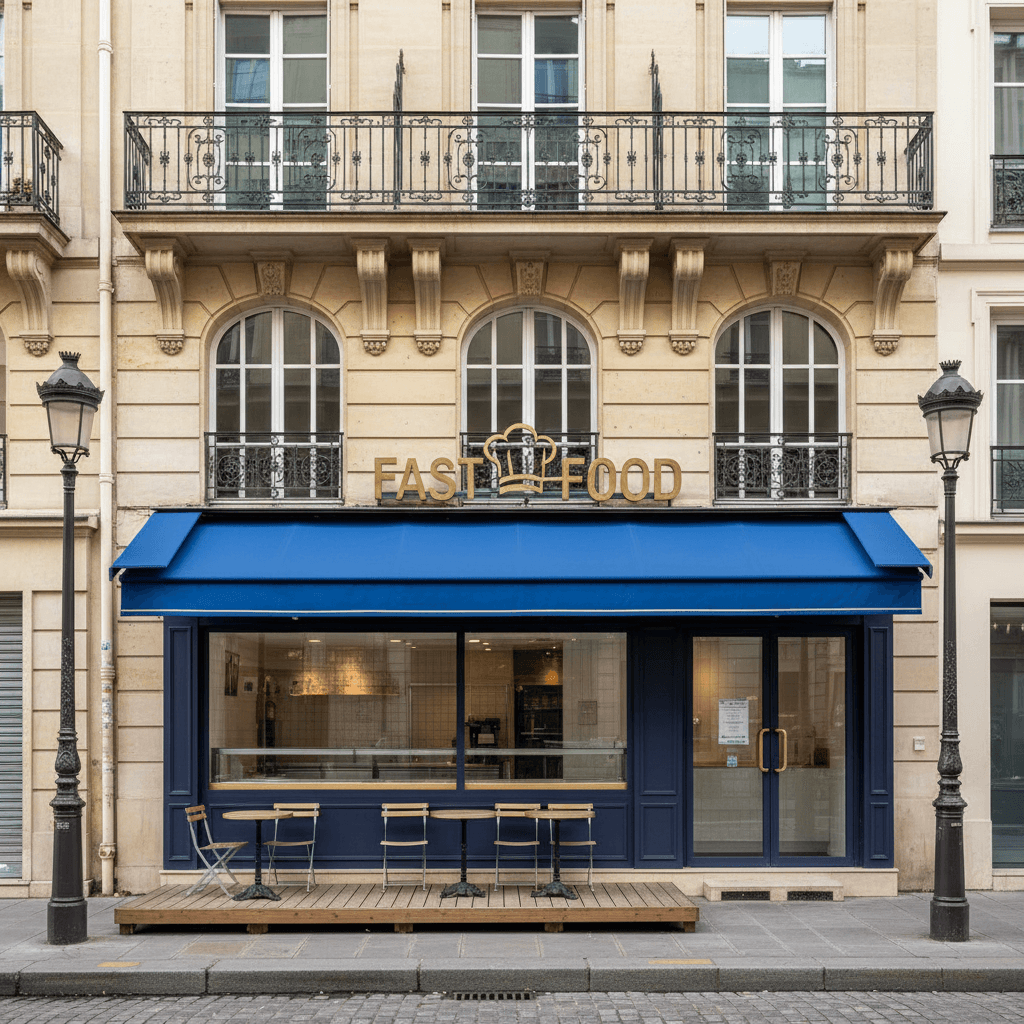 Fast-food 20 couverts à Paris : licence IV - extraction