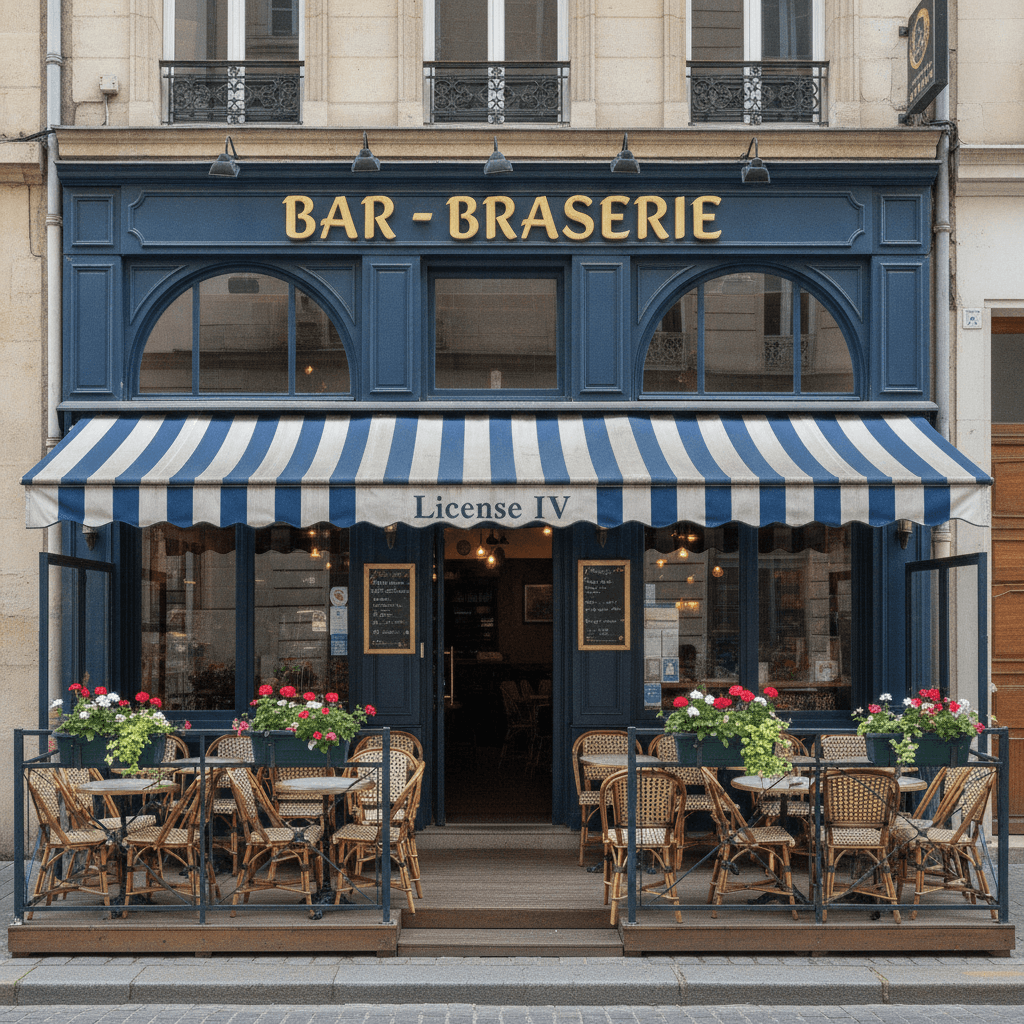Bar-brasserie 40 couverts à Lyon : terrasse - licence IV