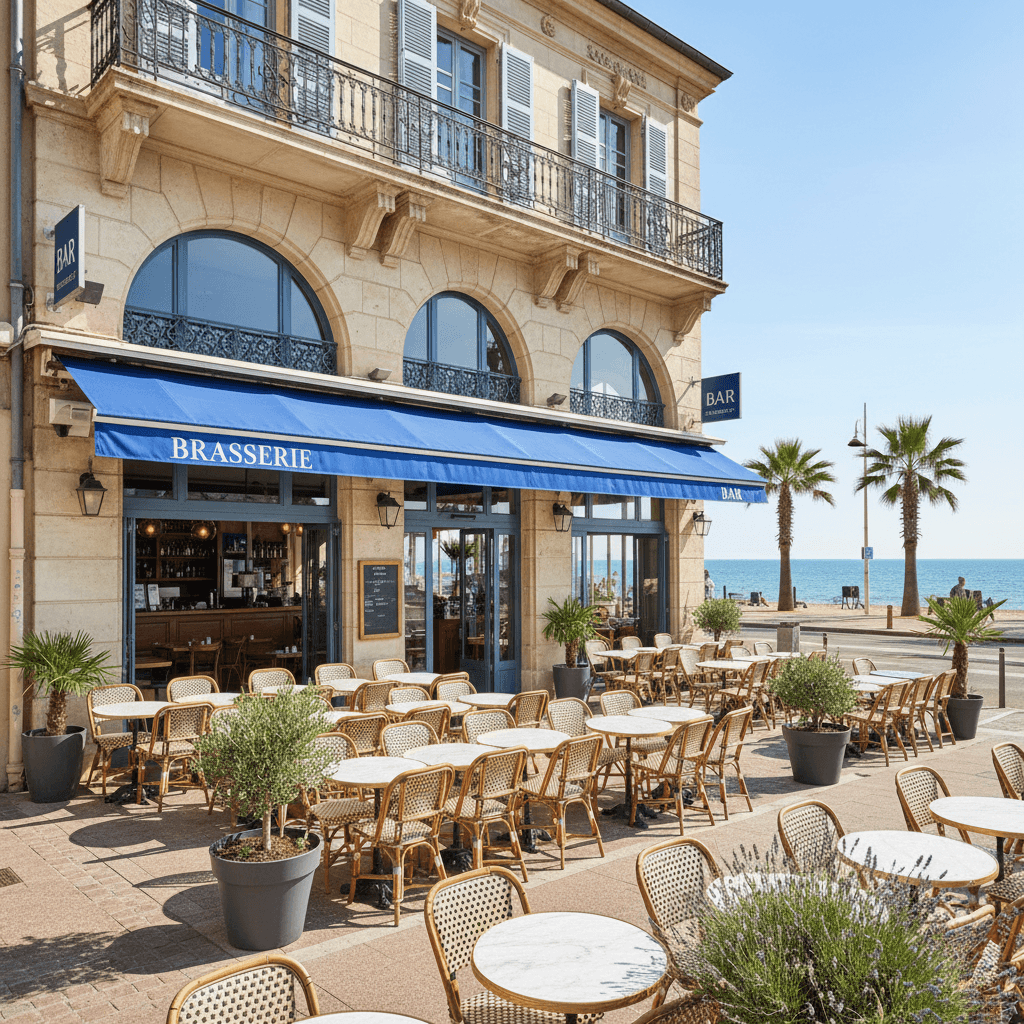 Bar-brasserie 700m² à Montpellier : terrasse - extraction - Image 1