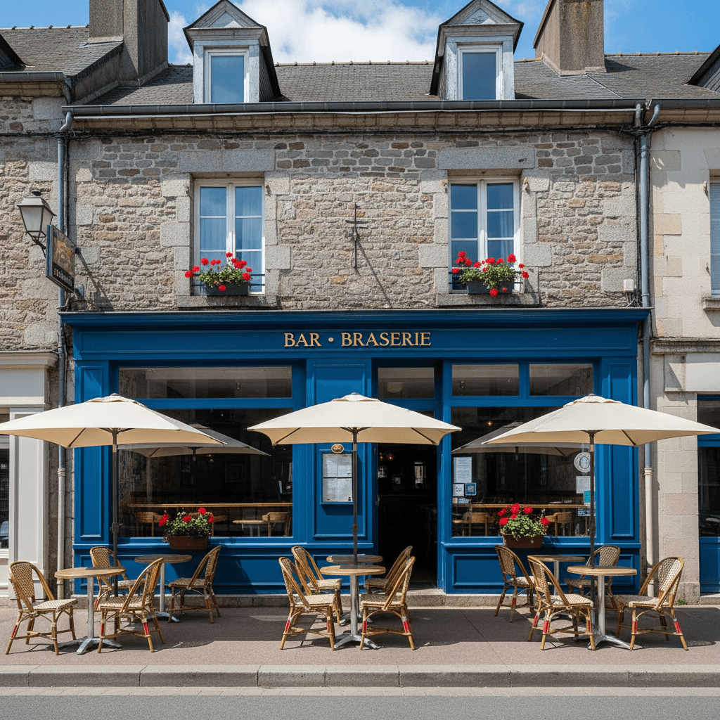 Bar-brasserie à Saint-Germain-Du-Corbéis : terrasse - licence IV - Image 1
