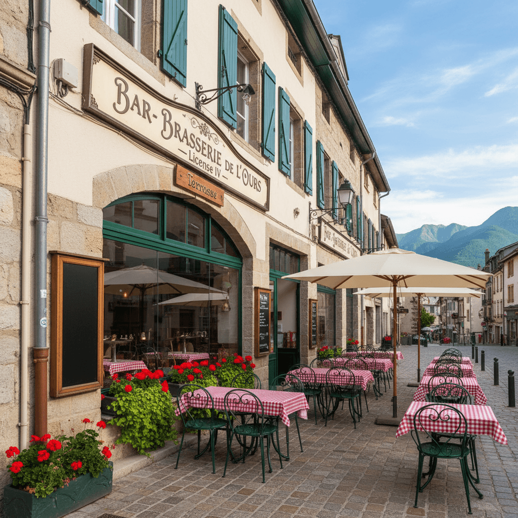 Bar-brasserie à Laruns : terrasse - licence IV - Image 1