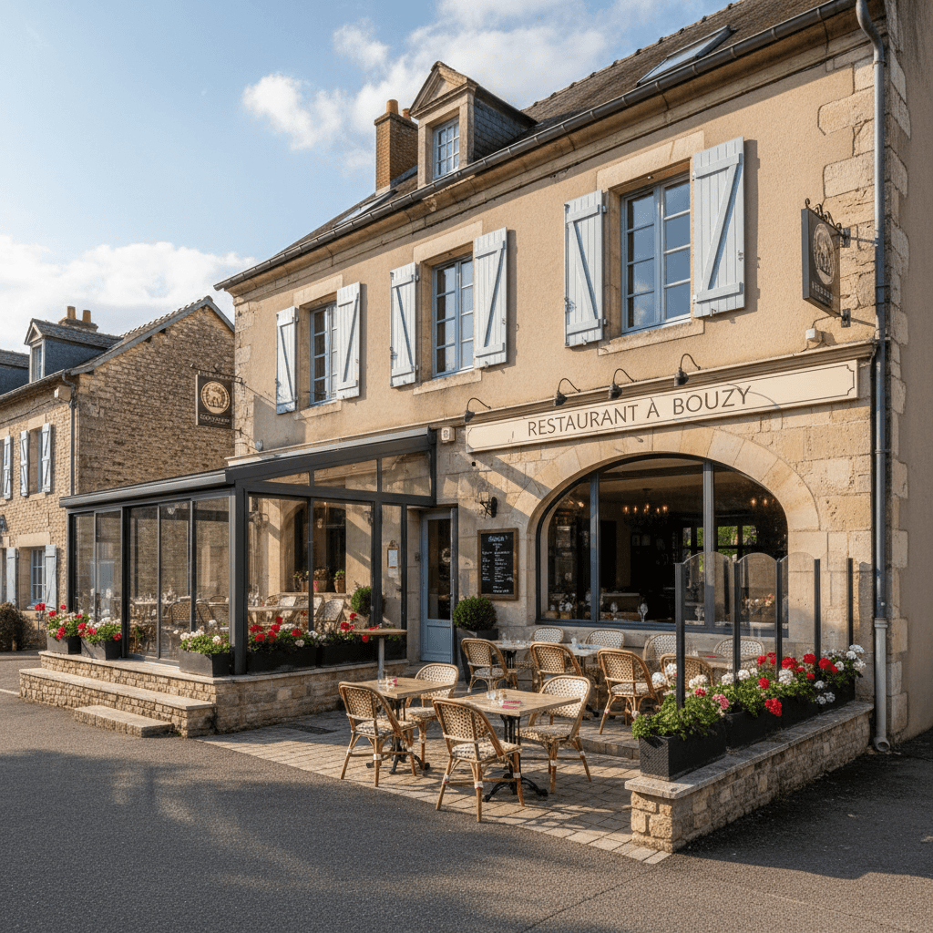 Restaurant à Bouzy : terrasse - licence IV - Image 1