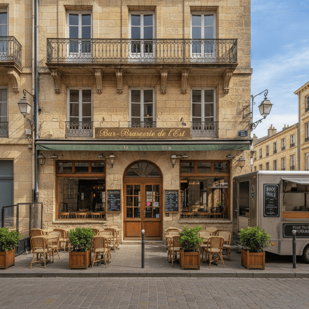 Bar-brasserie 145m² à Bordeaux : terrasse - licence IV