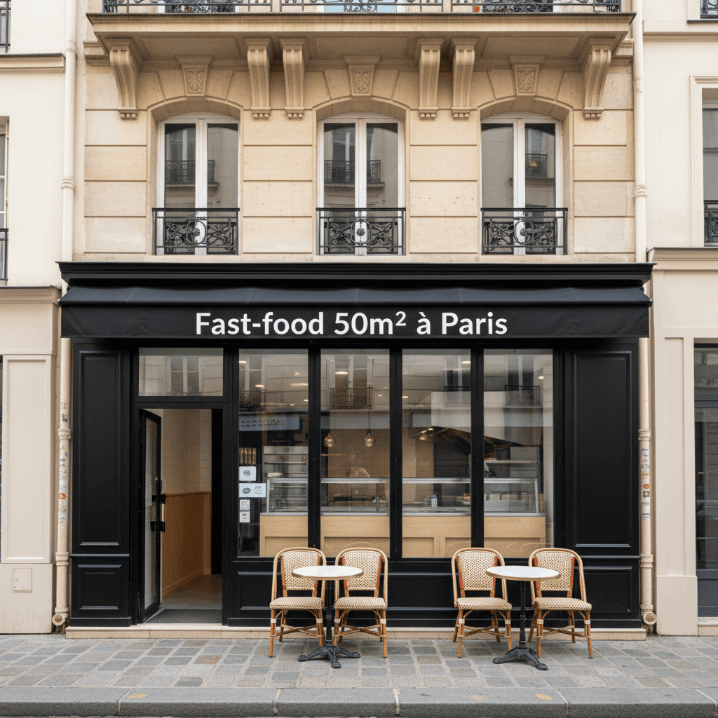 Fast-food 50m² à Paris : extraction - cuisine équipée