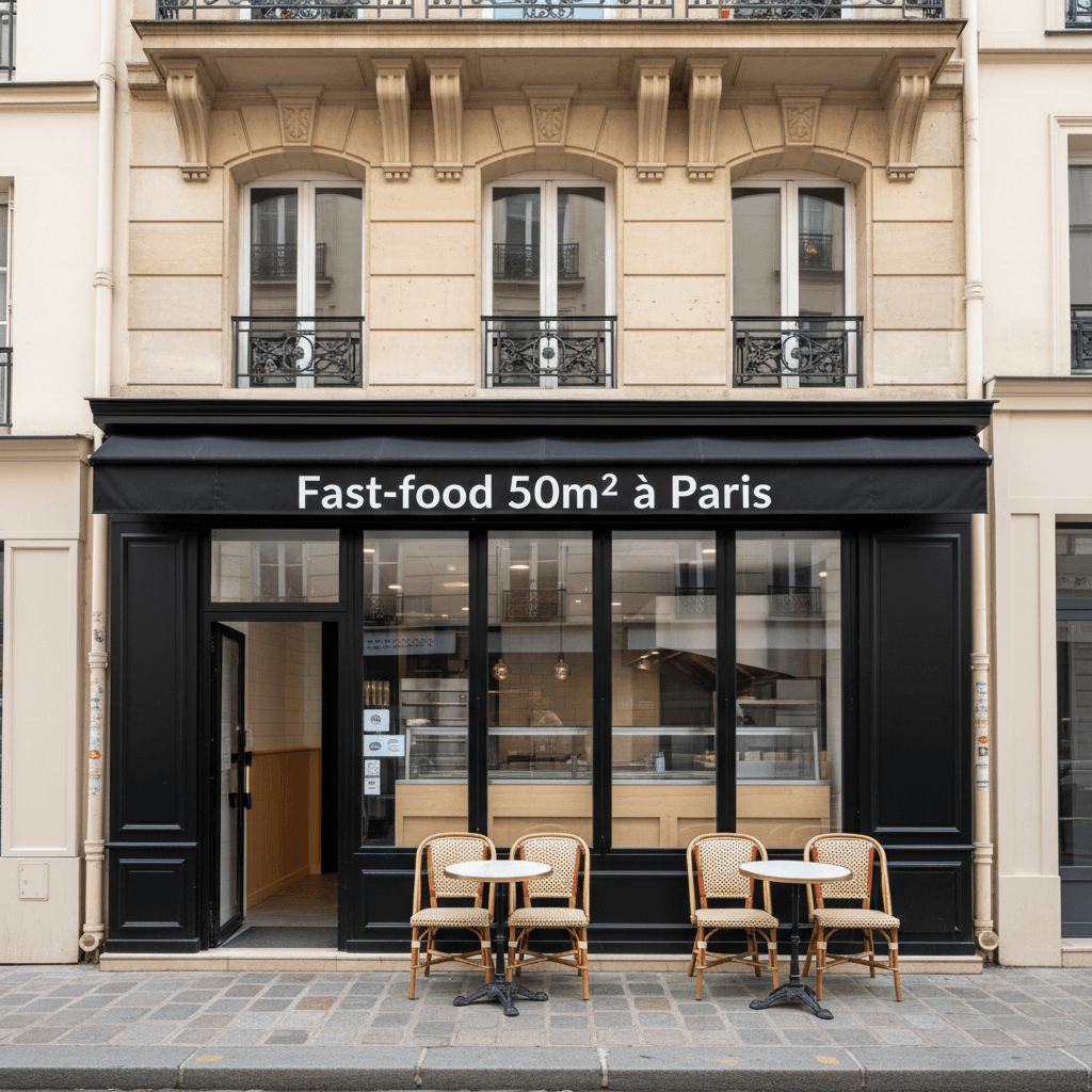 Fast-food 50m² à Paris : extraction - cuisine équipée