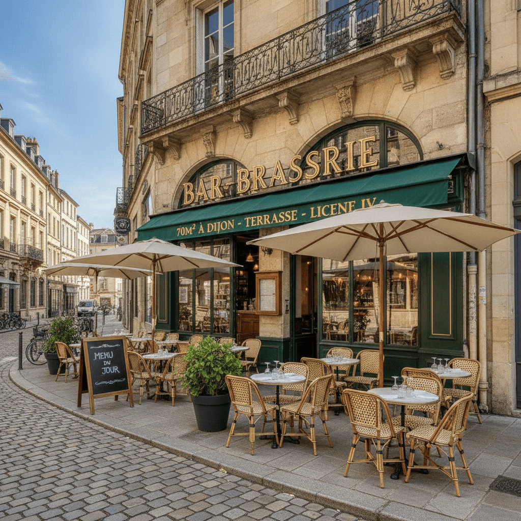 Bar-brasserie 70m² à Dijon : terrasse - licence IV