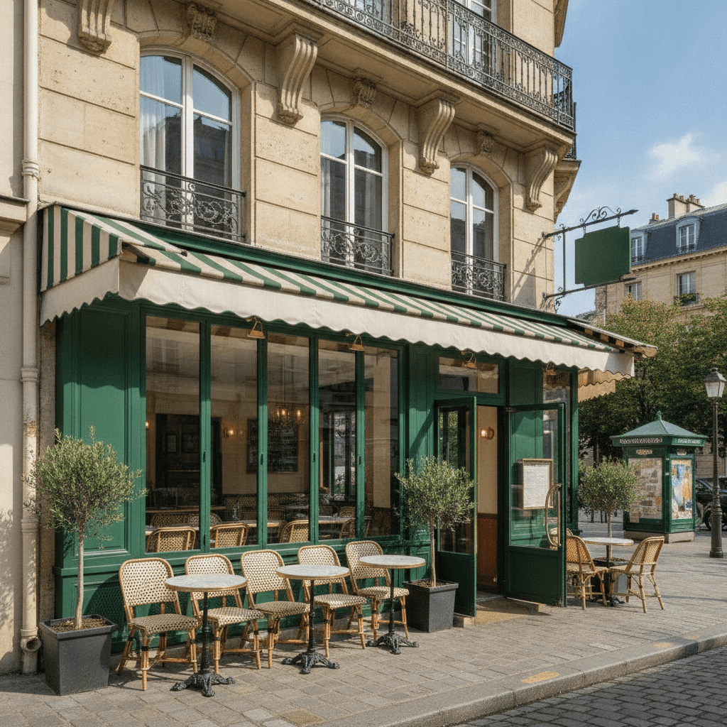 Restaurant 28 couverts à Paris : terrasse - extraction