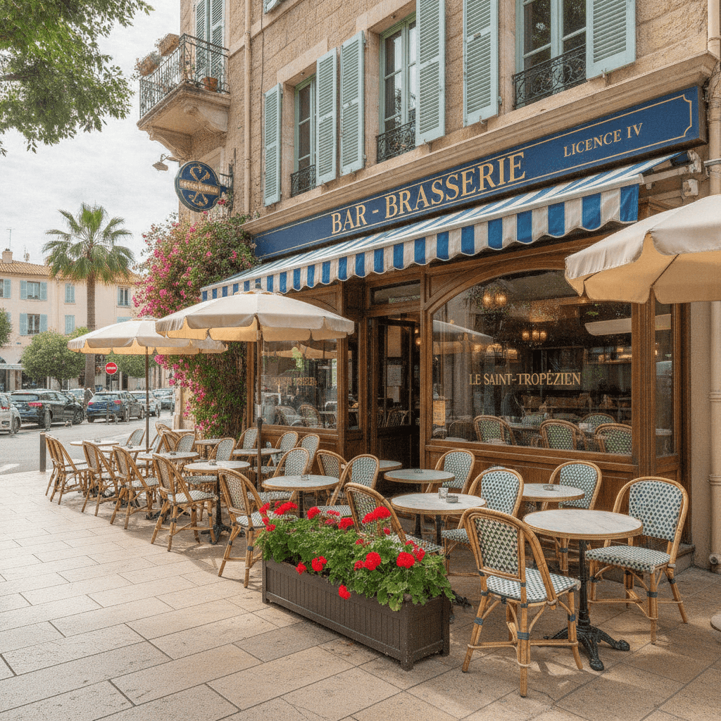 Bar-brasserie 100m² à Saint-Tropez : terrasse - licence IV - Image 1
